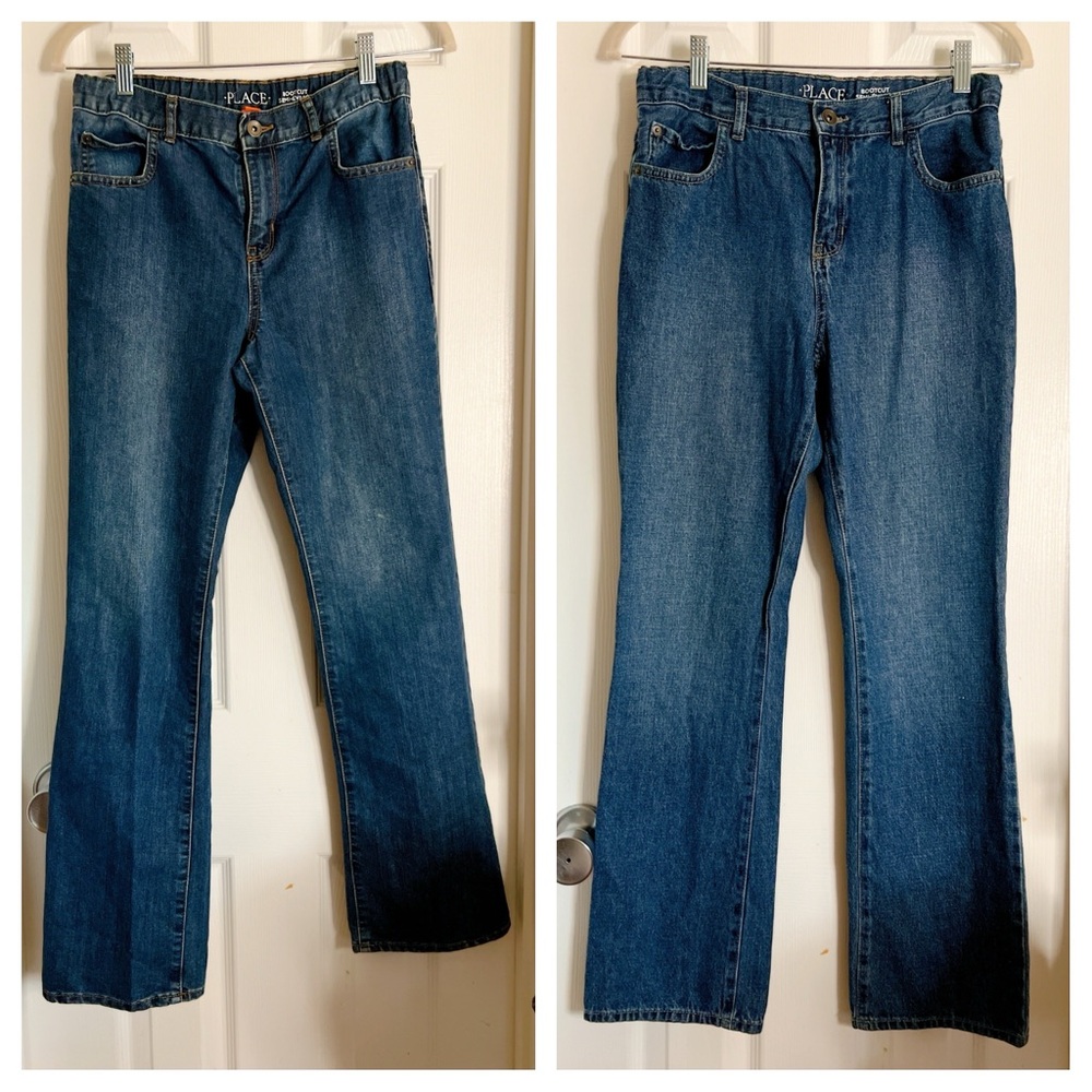 2 pairs Place jeans Girls 16 Bootcut semi-evasee denim 29” inseam pants mid rise